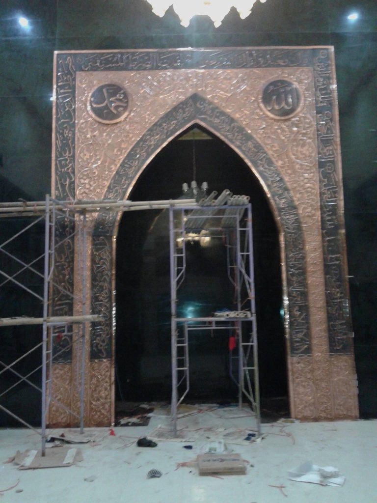 jual mihrab tembaga kuningan